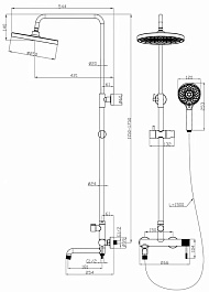 Esbano Система душевая Celine (DS-SG) 115/175 брашированное золото – фотография-2